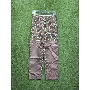 Vintage Duxbak Camo Brushed Pants Mens 26x28 80s Hunting Outdoor Frog